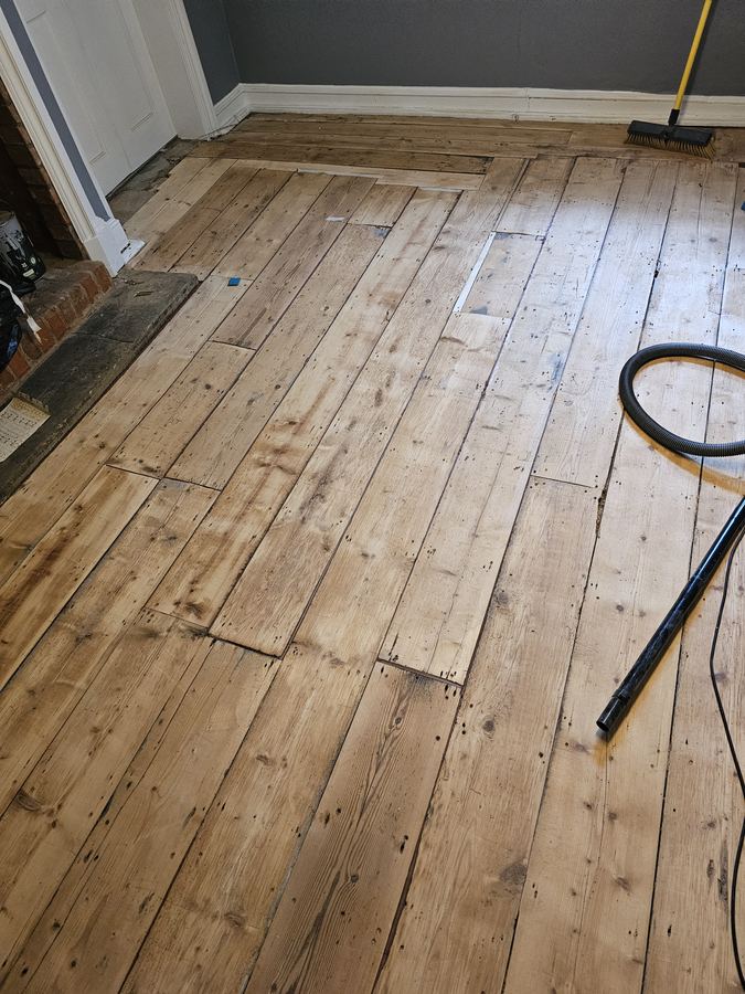 Original boards part way through restoration