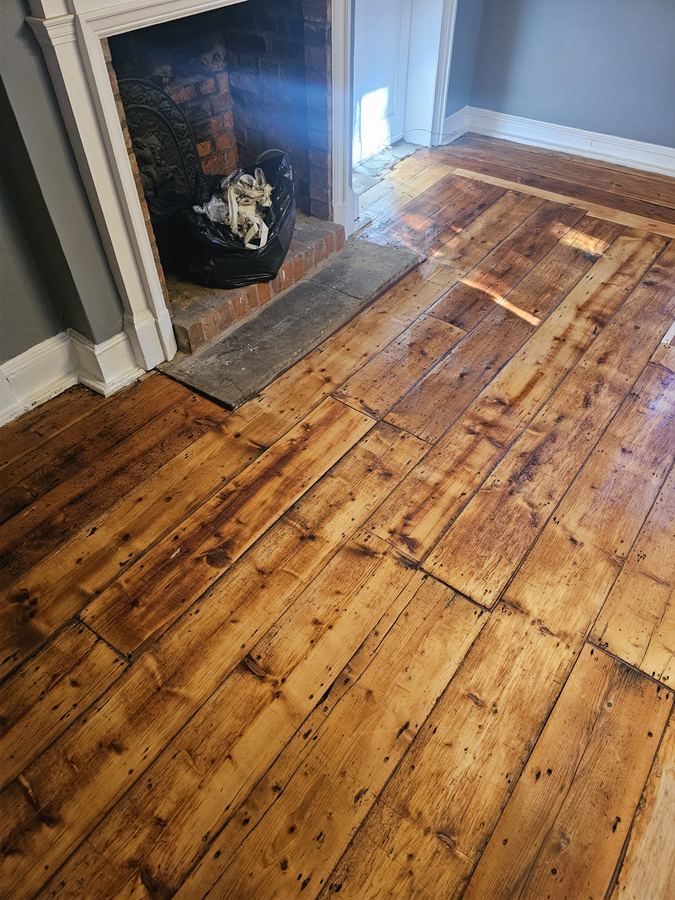 Floorboards relaid and finished
